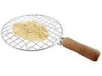 Satre Online and Marketing Stainless Steel Wire Roaster,Wooden Handle Round with Roasting Net,Roasting Net,Round Roasting Net,Papad Jali,Roti Jali,Roaster