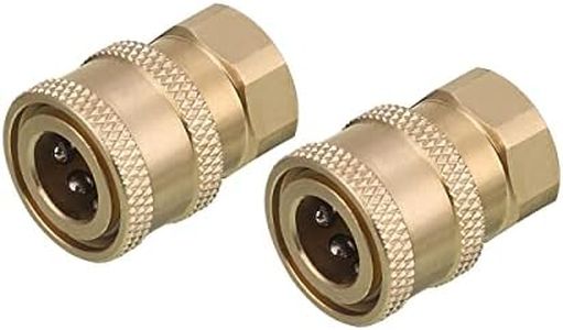 RIDGE WASHER Pressure Washer Coupler, Brass Fittings, 1/4 Inch Quick Connect to Female NPT, 5000 PSI, 2 Pack