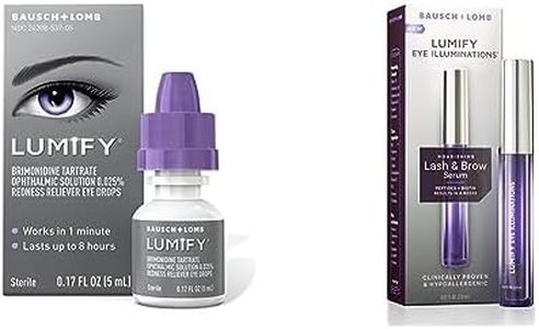 LUMIFY Redness Reliever Eye Drops 0.17 Fl Oz (5 mL) with Eye Illuminations Nourishing Lash & Brow Serum