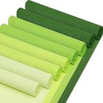 Whaline 8 Rolls Crepe Paper Streamers 25 x 250cm 4 Colors Party Streamers Green Theme Crepe Paper Roll Decorative Craft Streamer for Gift Wrapping Paper Crafts Room Wall Decoration