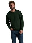 Fruit of the Loom Men's Crafted Comfort Fleece Crewneck Sweatshirts & Pullover Hoodies, Super Soft Cotton Blend, Sizes S-2X, Duffle Bag Green, X-Large