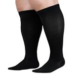 Plus Size Compression Sock For Men and Women Graduated Compression Stockings Flight Compression Socks for Support Travel Running Pregnancy Sports Nurses Athletic 3XL(Black)