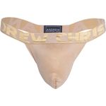 Andrew Christian Underwear, Almost Naked Champagne Shimmer Thong, Champagne, Men's Size XL, Pack of 1