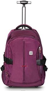 SKYMOVE 19 inches Waterproof Wheeled Rolling Backpack for Adults and School Students Laptop Books Travel Backpack Bag, Purple