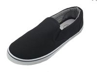 GladRags Mens Slip on Canvas Summer Shoes, Pumps, Trainers, Black/White, Size 8