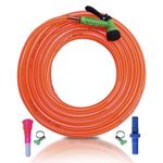 WATERLOG Zebra Type Garden Hose - 25M Length (82.02 Ft), 0.5 Inch (13mm) with 7-in-1 Heavy Hose Sprayer, for Gardening, Floor Cleaning, and Car Wash, Complete with Hose Connector & Clamps