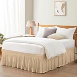 KASHILON® Microfibre Wrap Around Bed Skirts for King Bed (72"x78") 15" Long Drop, Colour: Ivory.
