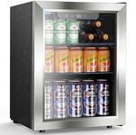 Electactic Wine Cooler 26 Bottle Beverage Refrigerator, Small Mini Wine Cellar Freestanding Wine Refrigerator for Red Wine & Beer Champagne 40-61℉Adjustable Temperature Quiet Mini Fridge(Black)
