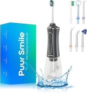 Puur Smile Professional Water Flosser - Advanced Dental Care for a Healthier Mouth, Gum, and Teeth - IPX7 Waterproof, 4 Replacement Tips, Travel-Friendly, Rechargeable - Effortless Oral Hygiene at You