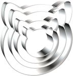 Cat Face Head Cookie Cutters Shapes Set with Assorted Sizes - 5 inch, 4 inch, 3 inch, 2 inch - Stainless Steel