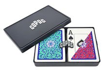 Copag 1546 Neoteric Design 100% Plastic Playing Cards, Poker Size Green/Red Double Deck Set (Jumbo Index)