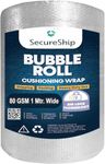 SecureShip 80 Gsm Heavy Air Bubble Wrap Packing Roll for Safety, Multipurpose Packing Needs 1 Meter Wide (100 Meter)