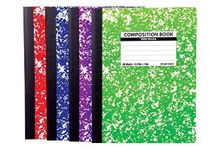 Mintra Office Composition Books - Sturdy Flexible Cover (4 Pack, Assorted Marble Comp - Wide Ruled)