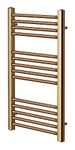 Greened House Brushed Brass Straight Heated Towel Rail 500mm Wide x 800mm High Flat Central Heating Radiator