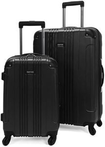 Kenneth Cole REACTION Out of Bounds Lightweight Hardshell 4-Wheel Spinner Luggage, Midnight Black, 2-Piece Set (20" & 28"), Out of Bounds