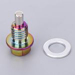 VMS INDIA Aluminum Alloy Magnetic Engine Oil Pan Drain Bolt Screw w Gasket M12x1.75