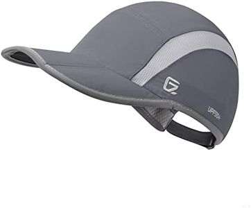 GADIEMKENSD Reflective Foldable Running Cap Quick Drying Outdoor Sports Hat UPF50+ Inhibit UV Mesh Race Performance Water Repellency Baseball Cap Adjustable Dark Grey