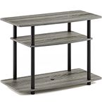 Furinno No Tools 3-Tier Entertainment Center Stand, TV Stands, TV Unit, TV Shelf, French Oak/Black