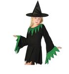 Fancy Agents Halloween Costume for Kids| Halloween Costume for Boys and Girls| Halloween Dress Pumpkin, Vampire Hood, Cap, Robe Costume & Witches Costumes (7-8 Years, Green Witch with Hat)