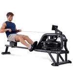 Sunny Health & Fitness Water Rowing Machine, Indoor Exercise Water Rower with Intense Dynamic Real-Time Resistance, Space-Saving - SF-RW5713