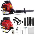 Gas Leaf Blower, 7250 RPM Backpack Leaf Blower, 80CC 900CFM 2-Stroke 3.5KW Gas Powered Leaf Blower, Gas Blowers for Lawn Care, Sweeping Fallen Leaves, Dust(EB850EA-Red)