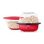 DASH SmartStore™ Deluxe Stirring Popcorn Maker, Hot Oil Electric Popcorn Machine with Large Lid for Serving Bowl and Convenient Storage, 24 Cups – Red