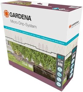 Gardena Micro-Drip-System Drip Irrigation Set Hedges/Bushes (25 m): Starter set, ready to use, water-saving irrigation system, simple & flexible connection technology (13500-20)