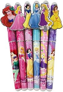 Disney Princess 6 Pen Set, Snow White, Cinderella, Belle, Ariel, Rapunzel, Aurora