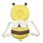 Child Head Protection Cushion Pad Kids Baby Safety Harness for Learning Walk Crawl Soft Mesh Back Cushion Pillow Infant Baby Head Protective Support Safety Walker Cute Bee Toddler Backpack Adjustable