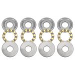 sourcing map 4pcs F8-22M Miniature Thrust Ball Bearings 8mm Bore 22mm OD 7mm Thick Chrome Steel with Washers for Conveyor Systems Machine Tools