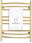 WarmlyYours Riviera Heated Towel Rack, 9-Bar Electric Towel Warmer, Wall-Mounted, Polished Gold – Plug-in or Hardwired for Spa-Warm Towels in Your Bathroom