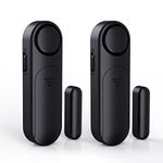 SECRUI Door Alarm Sensor, Wireless Door Open Chime with 120 dB Alert Window Alarm, 4 Adjustable Modes for Home, Office, Garage, Black (2 Pack)