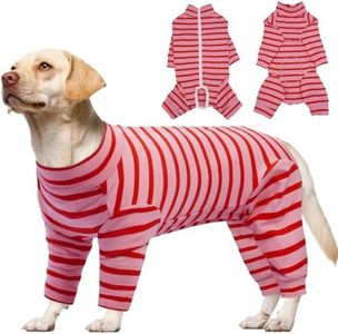 Kuoser Recovery Suit for Large Dogs After Surgery, Long Sleeve Dog Surgery Recovery Suit, Dog Onesie for Abdominal Wounds Skin Disease, Red XXL