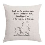 Aocaso Mum Gifts Mother Gifts Mummy Gifts Mom Gifts from Daughter Son Mum Cushion Cover Throw Pillow Cover Birthday Gifts (thank you for being my mum)