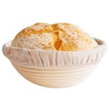 Koackl Banneton Bread Proofing Basket, Sourdough Starter Kit, 9 Inch Round Banneton Basket, Proofing Basket, Sourdough bread baking supplies with Cloth Liners for Making Beautiful Bread