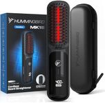 HUMMINGBIRD MK18 BeardBoss Cordless Beard Straightener for Men – Heated Beard Brush & Hot Comb, 5 Temp Settings, Anti-Scald Portable Hair Straightener, PTC Ceramic Heat, Infrared & Ionic, Travel Case