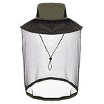 Mosquito Head Net Hat With Removable Net - Wide Brim Sun Protection for Fishing, Hiking, Gardening, Camping - Dark Green
