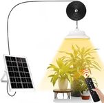 Solar Grow Light, Plant Growing Lamps Waterproof for Outdoor, Greenhouse, Balcony, Garden, Gazebo, Hanging Grow Lights for Indoor Plants, Small Grow Light, Remote Solar Shed Lights