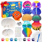 Eleanore's Diary Kids Sea Shell Painting Kit, Arts & Crafts Painting Gifts for Boys Girls, DIY Creative Craft Activities Toys for Age 5 6 7 8 9 10 11 12 Year Old, Birthday Halloween Rainy Day Gifts