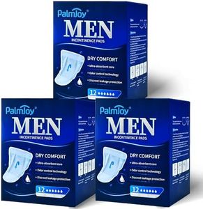 TIEJIANDAN Deodorizing Incontinence Pads for Men for Day & Night 4.06oz, Mens Pads for Leakage 3 Packs of 12, Shields for Men with Odor Control Technology and Disscreet Leakage Protection IP002