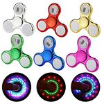 SCIONE Fidget Spinner LED 6 Pack,Party Bag Fillers for Kids-LED Light up Fidget Hand Spinner-Glow in The Dark Party Supplies Anxiety Toys Stress Relief Reducer