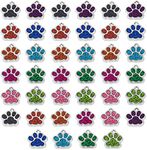 Framendino, 40 Pack Animal Glitter Dog Paw Print Charms Enamel Footprint Pendants Beads for DIY Jewelry Making