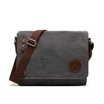 AUGUR Messenger Bag, Casual Shoulder Sling Bag Satchel Messenger Rucksack for Men Women Work Office Laptop Bag (Grey)