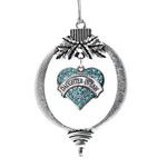 Inspired Silver - Daughter-in-Law Charm Ornament - Silver Pave Heart Charm Holiday Ornaments with Cubic Zirconia Jewelry