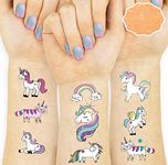 Party Propz Unicorn Theme Tattoo Sticker - Set of 10 Sheets, Tattoo Sticker for Kids | Unicorn Hand Tattoo Cute Stickers | Rainbow Stickers for Kids | Unicorn Temporary Tattoos | Tattoos for Girls