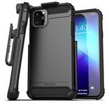 Encased iPhone 11 Pro Max Belt Clip Holster Case (2019 Scorpio Armor) Heavy Duty Rugged Protective Cover with Holder (Black)