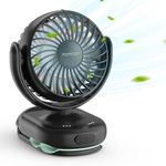 momcozy Portable Stroller Fan with Clip | 4-Speed Mini-Fan for Carrier | Personal Fans Ultra Light 0.11kg | Gaps ≤4.5mm | Handheld Cooling | Rechargeable Rotate for Diaper Backpack/Table/Chair