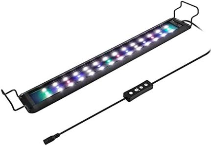 hygger Luce per Acquario,Luce LED per Acquario a Spettro Completo con Monitor LCD, 16W RGB Luce per Acquario con 10 Livelli di Luminosità, Timer Regolabile, 3 Modalità per Acquario da 41-61cm