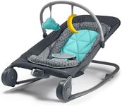 Summer Infant 2-in-1 Bouncer & Rocker Duo (Gray and Teal) Convenient and Portable Rocker and Bouncer for Babies Includes Soft Toys and Soothing Vibrations