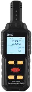 JHEUAYK 3 in 1 EMF Meters, Digital Radiation Dosimeter Geiger Counter, EMF Electromagnetic Radiation Electrical Testers, Electric/Magnetic Field Temperature Detectors, Black, 2x1x6 in